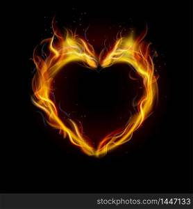 Love ring of fire with black background