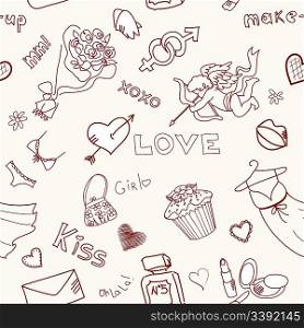 Love Seamless Doodles
