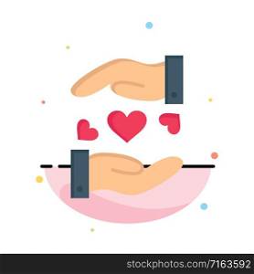 Love, Sharing, Heart, Wedding Business Logo Template. Flat Color