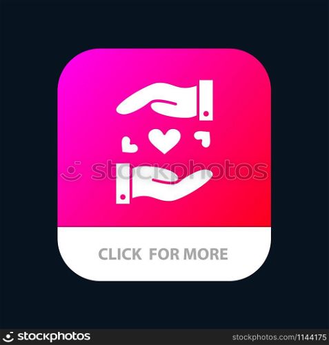 Love, Sharing, Heart, Wedding Mobile App Button. Android and IOS Glyph Version