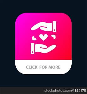 Love, Sharing, Heart, Wedding Mobile App Button. Android and IOS Glyph Version