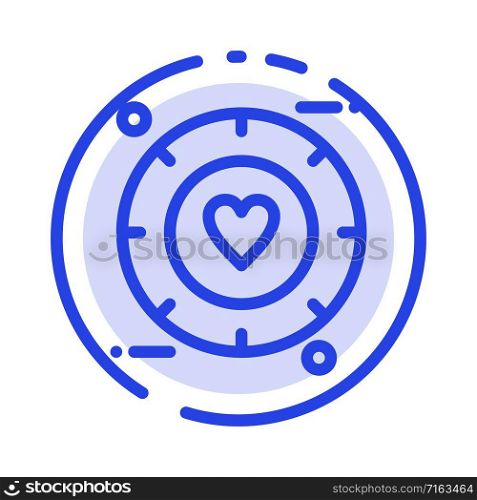 Love, Signal, Valentine, Wedding Blue Dotted Line Line Icon