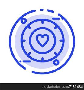 Love, Signal, Valentine, Wedding Blue Dotted Line Line Icon