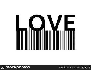 Love slogan with barcode. Print Love for your design. Banner or poster Love with barcode. Eps10. Love slogan with barcode. Print Love for your design. Banner or poster Love with barcode
