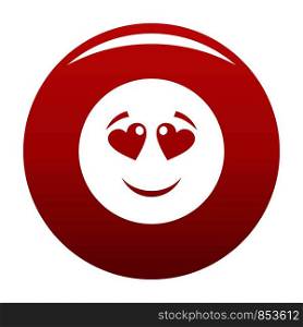Love smile icon. Vector simple illustration of love smile icon isolated on white background. Love smile icon vector red