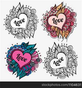 Love special vector nature hand drawn labels. Love special vector nature labels