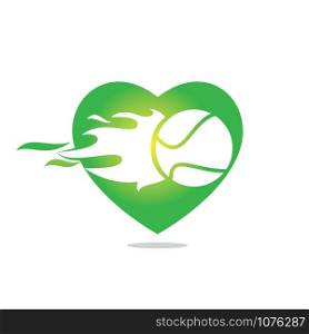 Love tennis logo design. Tennis sports logo concept.