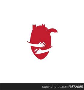 Love the human heart vector logo or icon illustration design