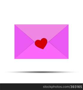 Love the pink envelope sealed with a heart symbol, flat design