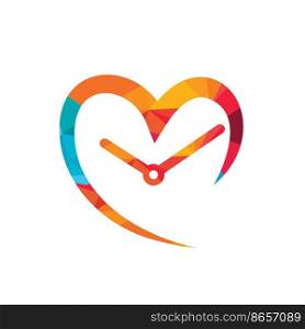 Love time vector logo design. Valentine and relationship vector icon. 