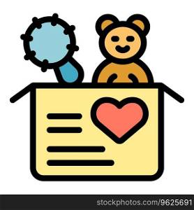 Love toy charity icon outline vector. Social care. International assistance color flat. Love toy charity icon vector flat