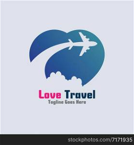 Love Travel awesome simple creative logo template design