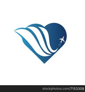 Love travel logo design. Travel agency adventure creative sign. Amazing destinations creative symbol concept. Abstract logo.