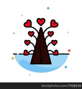 Love, Tree, Heart, Valentine, Valentinea??s Day, Abstract Flat Color Icon Template