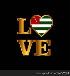 Love typography Abkhazia flag design vector Gold lettering