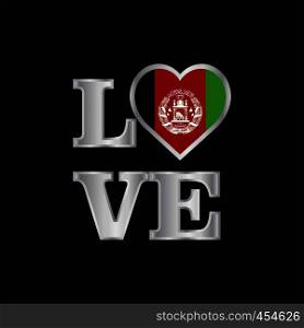 Love typography Afghanistan flag design vector beautiful lettering