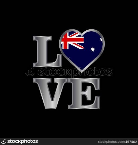 Love typography Australia flag design vector beautiful lettering