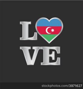 Love typography Azerbaijan flag design vector beautiful lettering