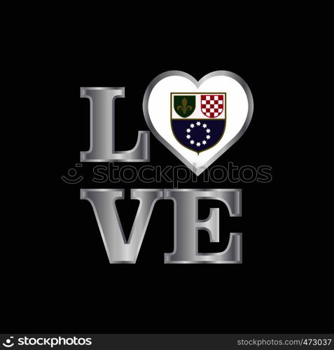 Love typography Bosnia and Herzegovina flag design vector beautiful lettering