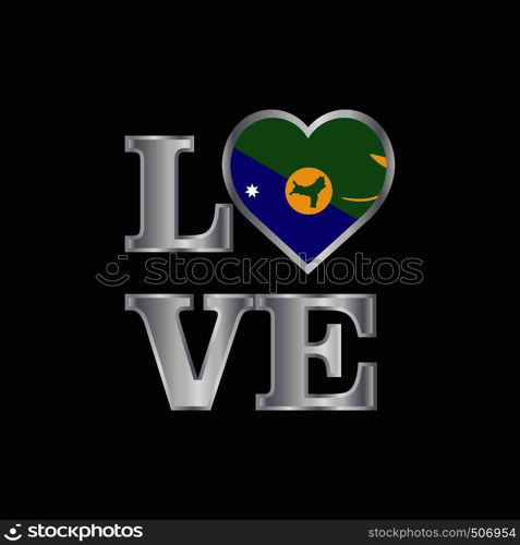 Love typography Christmas island flag design vector beautiful lettering