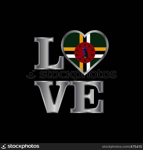 Love typography Dominica flag design vector beautiful lettering