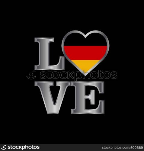 Love typography Germany flag design vector beautiful lettering