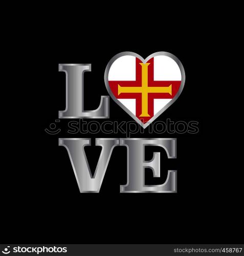Love typography Guernsey flag design vector beautiful lettering