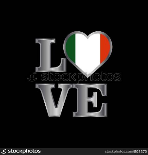 Love typography Ireland flag design vector beautiful lettering