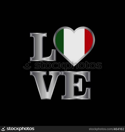 Love typography Italy flag design vector beautiful lettering