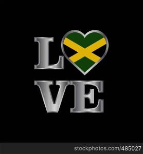 Love typography Jamaica flag design vector beautiful lettering