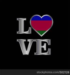Love typography Kuban Peoples Republic flag design vector beautiful lettering