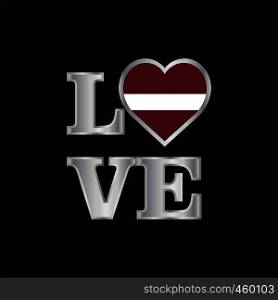 Love typography Latvia flag design vector beautiful lettering