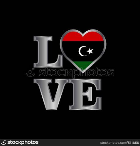 Love typography Libya flag design vector beautiful lettering