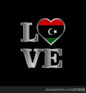 Love typography Libya flag design vector beautiful lettering