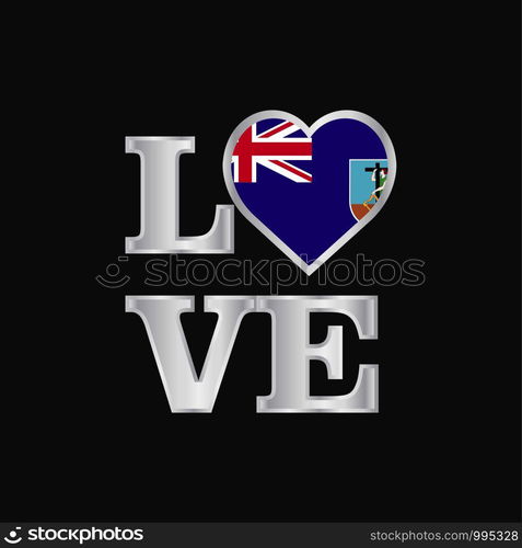 Love typography Montserrat flag design vector beautiful lettering