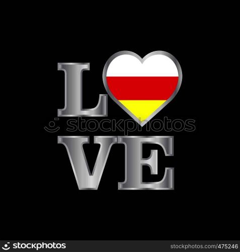 Love typography North Ossetia flag design vector beautiful lettering