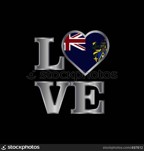 Love typography Pitcairn Islnand flag design vector beautiful lettering