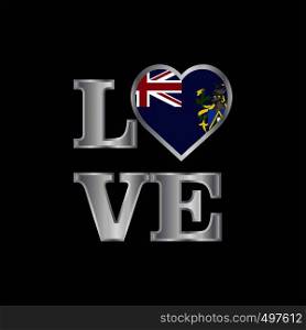 Love typography Pitcairn Islnand flag design vector beautiful lettering
