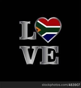 Love typography South Africa flag design vector beautiful lettering