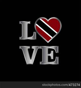 Love typography Trinidad and tobago flag design vector beautiful lettering