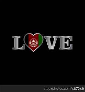 Love typography with Afghanistan flag design vector