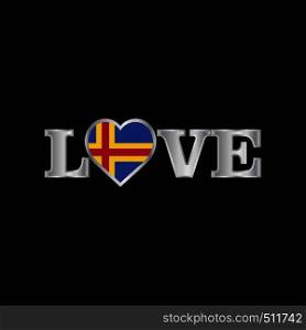 Love typography with Aland flag design vector