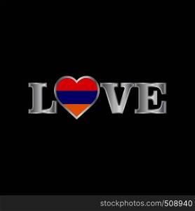 Love typography with Armenia flag design vector
