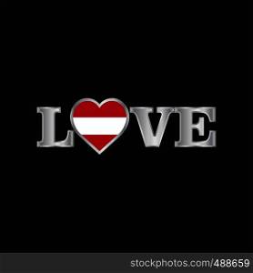 Love typography with Austria flag design vector
