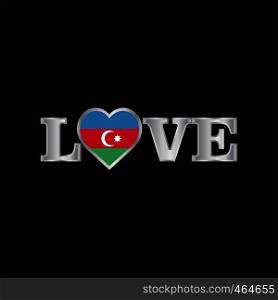 Love typography with Azerbaijan flag design vector