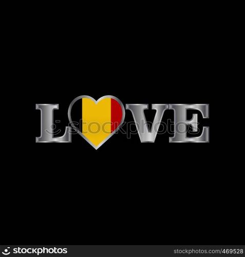 Love typography with Belgium flag design vector