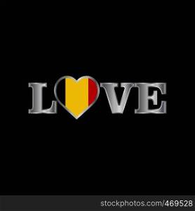 Love typography with Belgium flag design vector