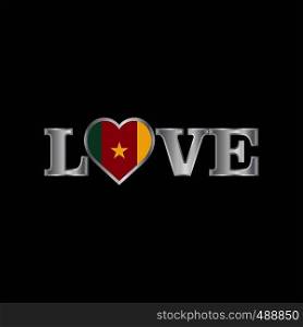 Love typography with Cameroon flag design vector