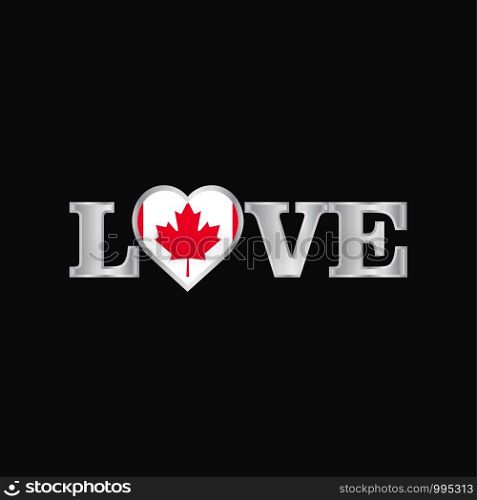 Love typography with Canada flag design vector