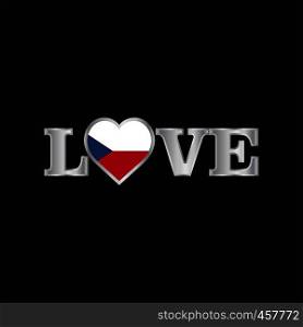 Love typography with Czech Republic flag design vector